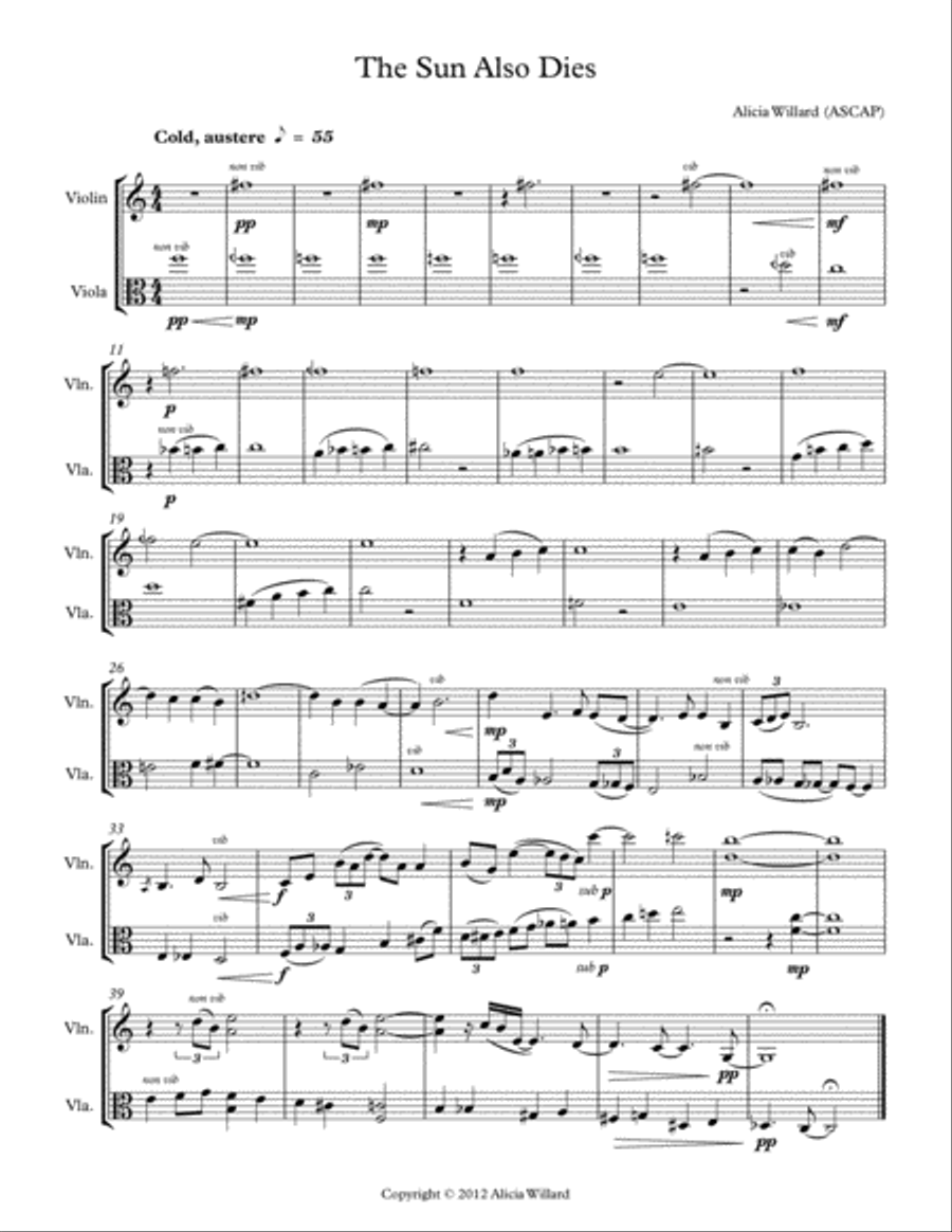 The Sun Also Dies String Duet scores gallery preview page 1