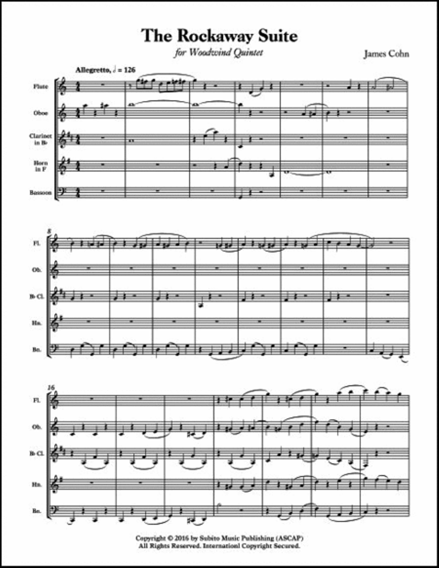 Rockaway Suite, The Woodwind Quintet scores gallery preview page 3