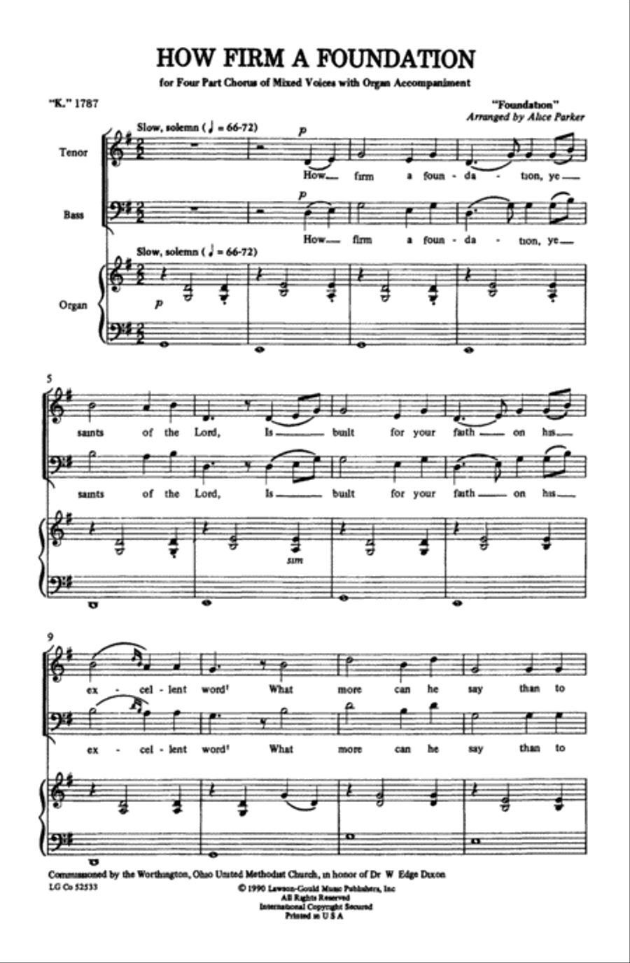 How Firm a Foundation Choir scores gallery preview page 1