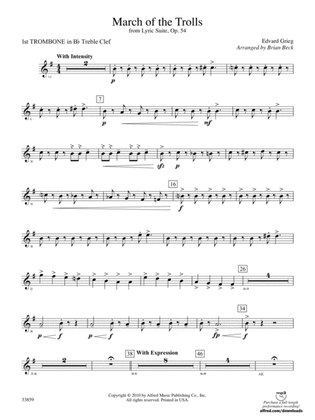 March of the Trolls: (wp) 1st B-flat Trombone T.C.