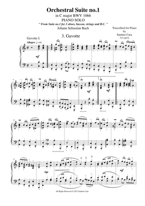 Book cover for Orchestral Suite no.1 in C major BWV 1066, III. Gavotte I. & II. - Piano solo