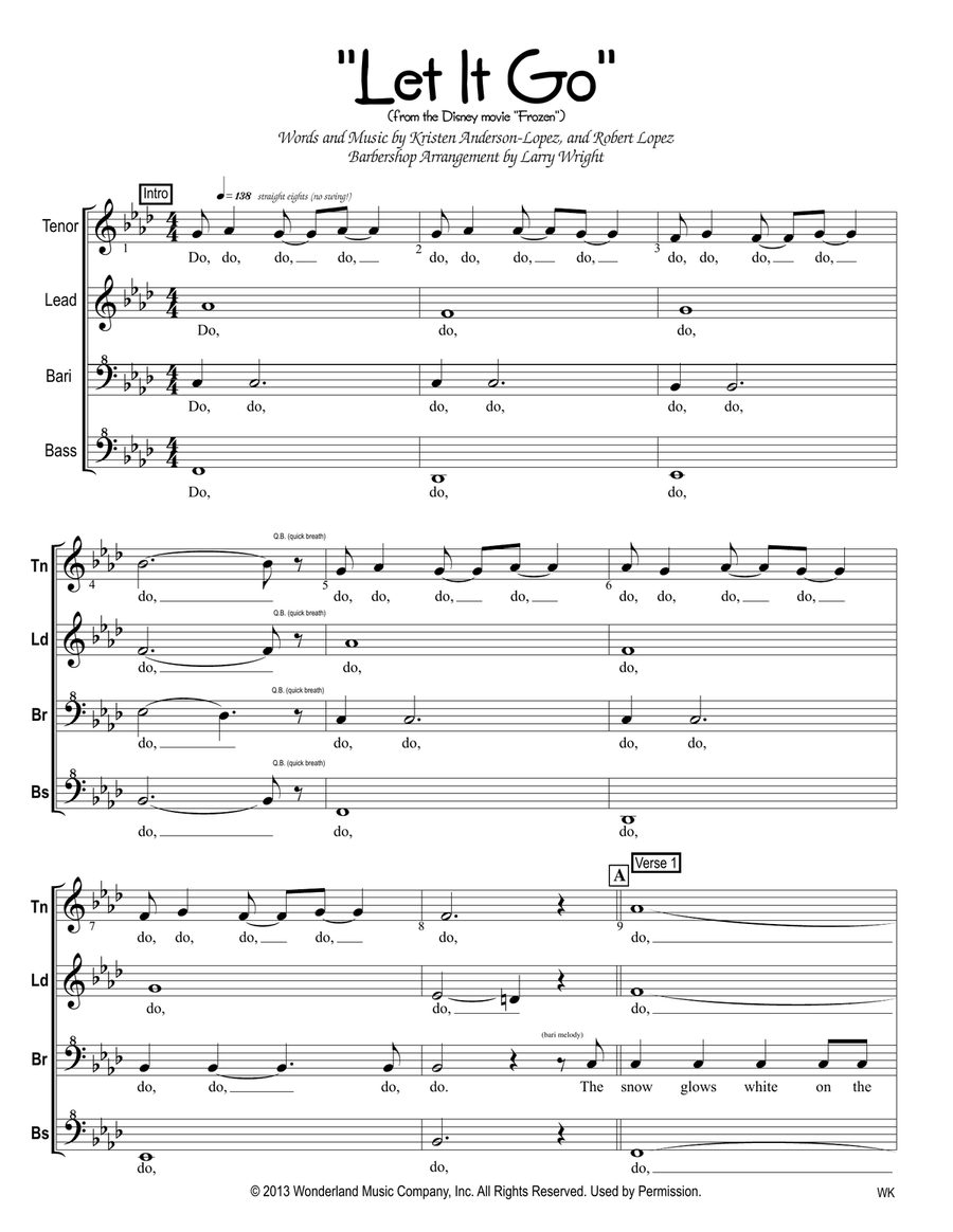 Let It Go SSAA scores gallery preview page 1