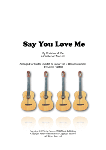 Say You Love Me by Fleetwood Mac Guitar Ensemble - Digital Sheet Music