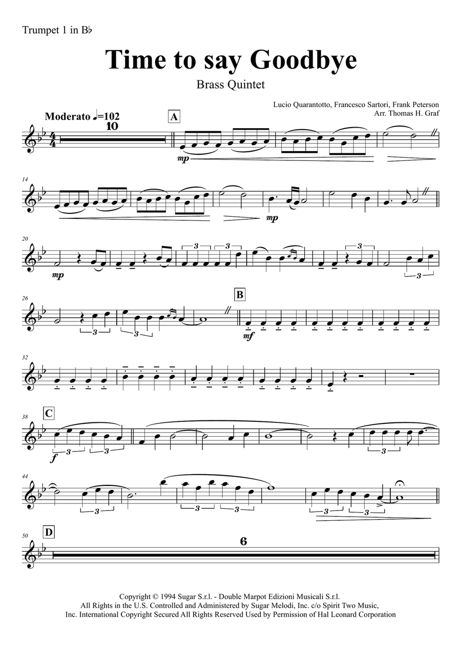 Time To Say Goodbye Brass Ensemble scores gallery preview page 6