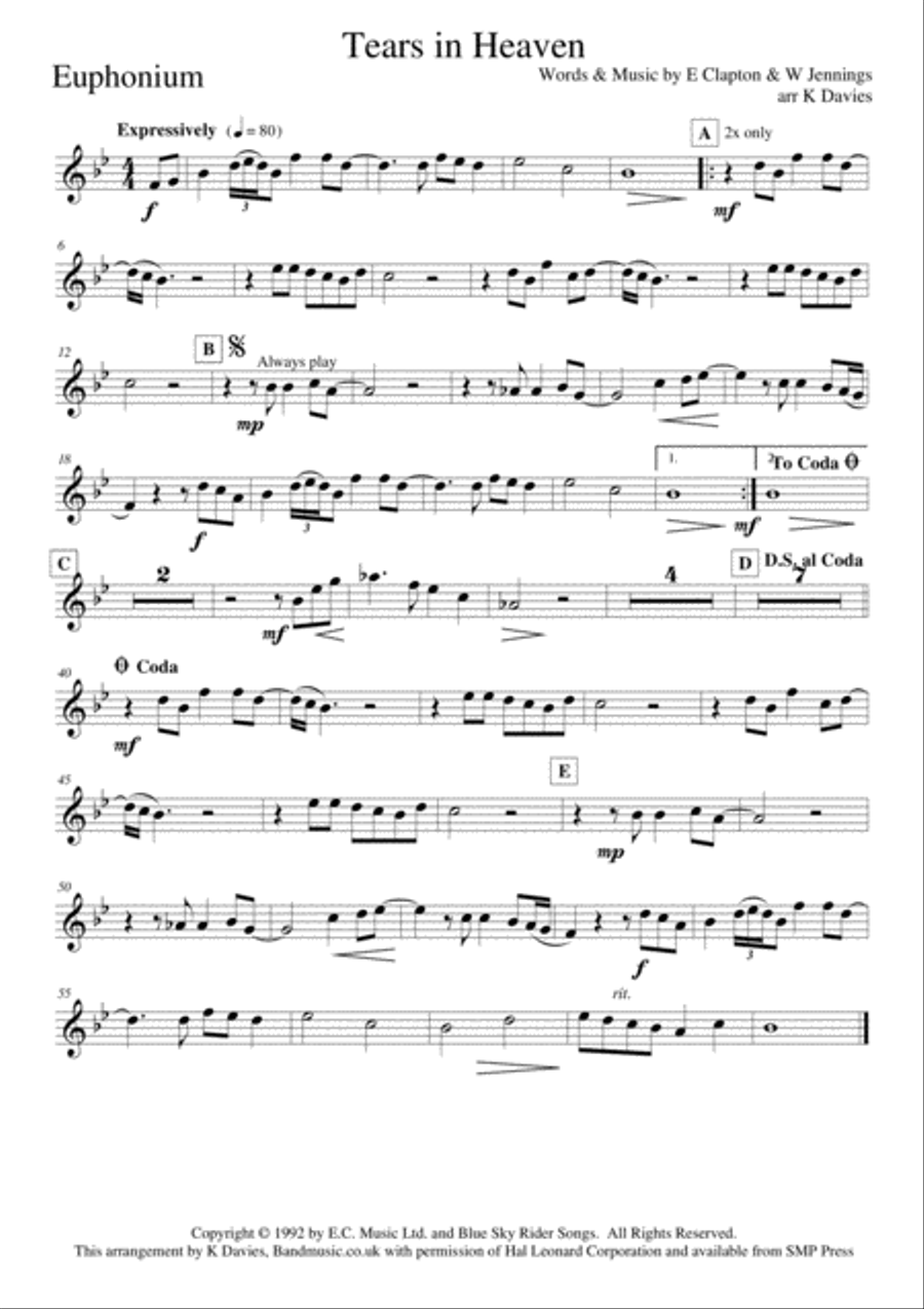 Tears In Heaven Small Ensemble scores gallery preview page 5
