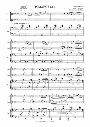 Book cover for Tchaikovsky - Romance Op.5 - 2 Violas & Piano