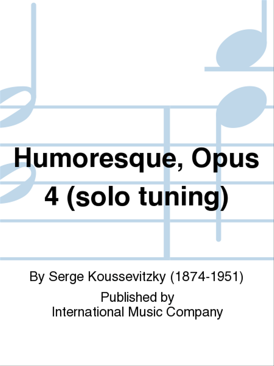 Humoresque, Opus 4 (Solo Tuning) Double Bass scores gallery preview page 1