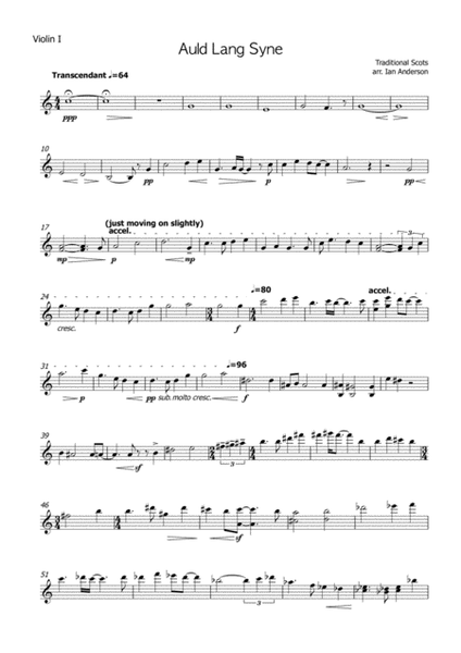Robert Burns: Auld Lang Syne (original version) (string quartet)