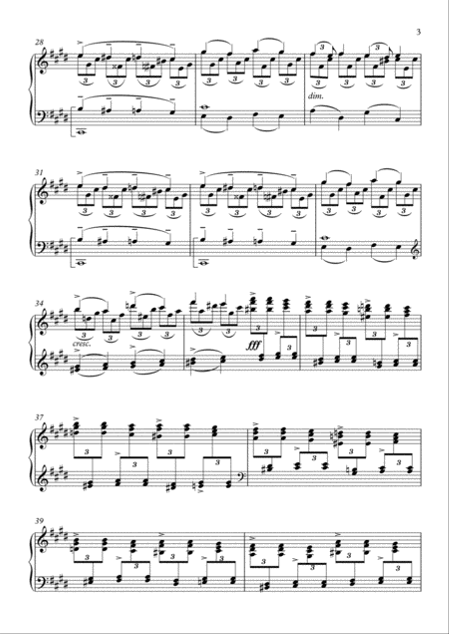 Prelude in C# minor Op.3 No.2 Piano Solo scores gallery preview page 3