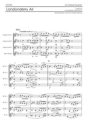 Londonderry Air (Danny Boy) [Clarinet Quartet] - Score Only
