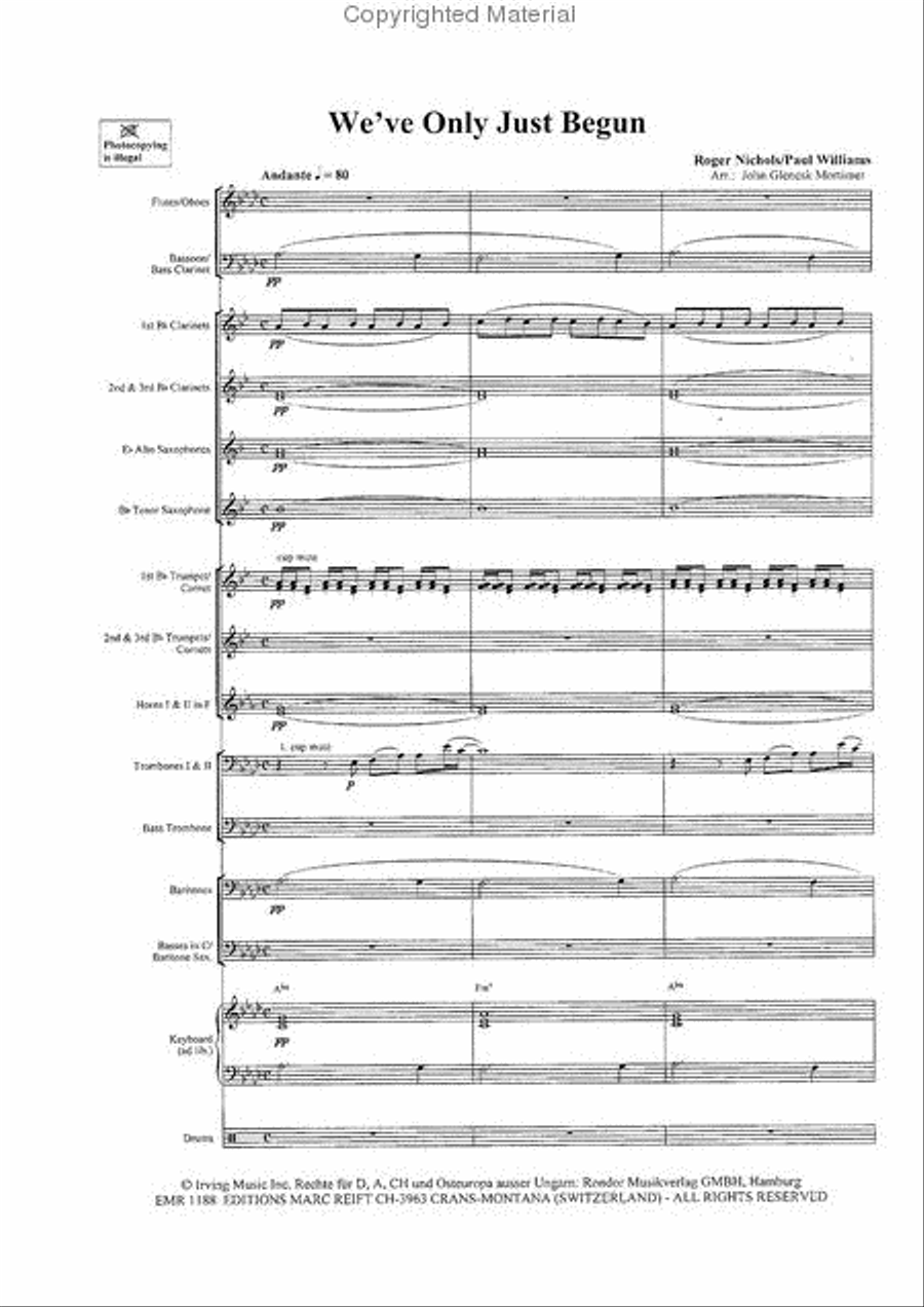 We've Only Just Begun Concert Band scores gallery preview page 3
