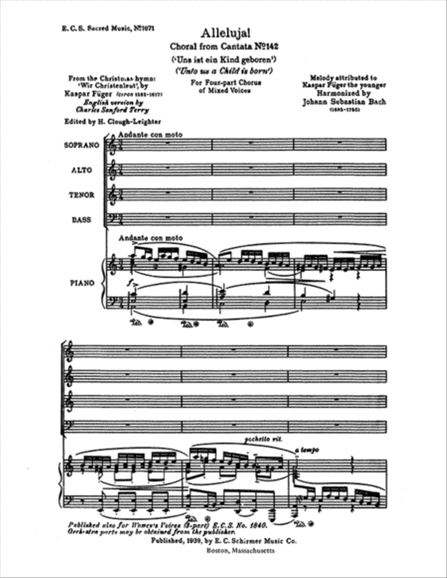 Alleluja! from For Us a Child is Born 4-Part scores gallery preview page 1