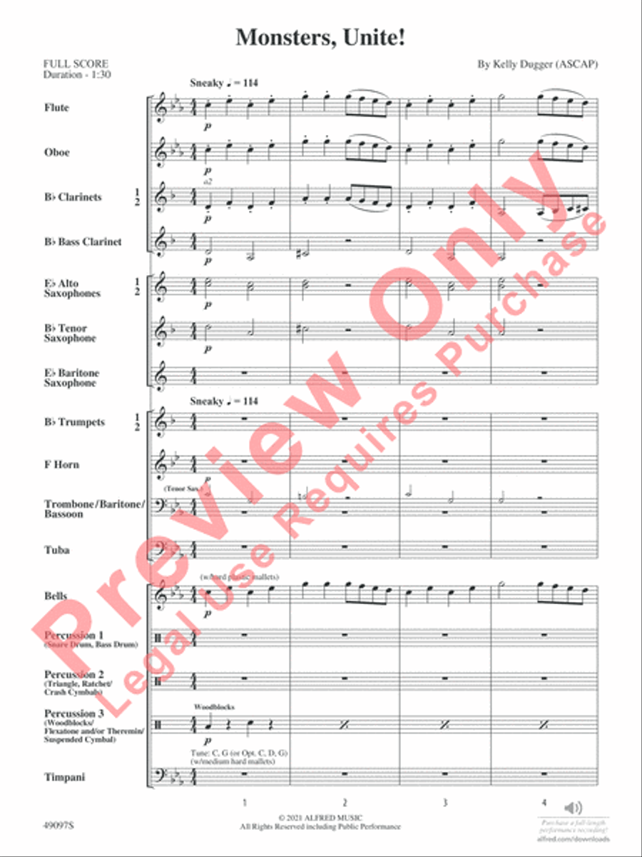 Monsters, Unite! Concert Band scores gallery preview page 3