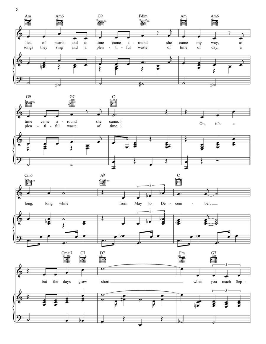 September Song September Song Piano, Vocal, Guitar scores gallery preview page 2