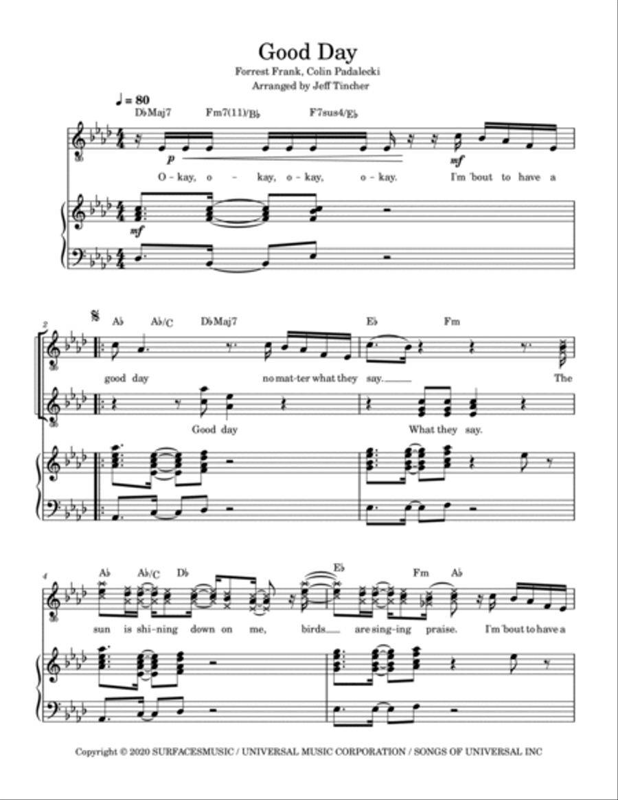 Good Day Piano, Vocal, Guitar scores gallery preview page 2