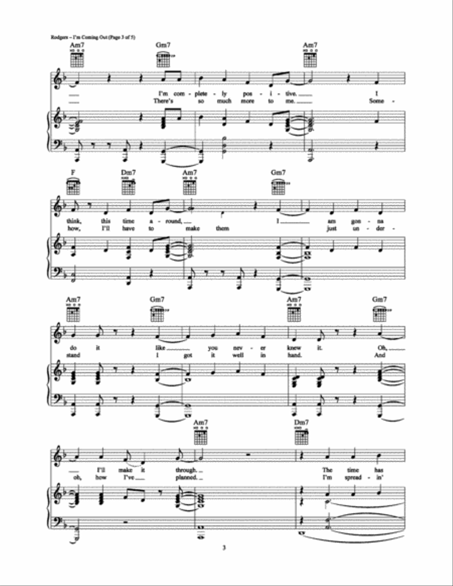 I'm Coming Out Piano, Vocal, Guitar scores gallery preview page 3