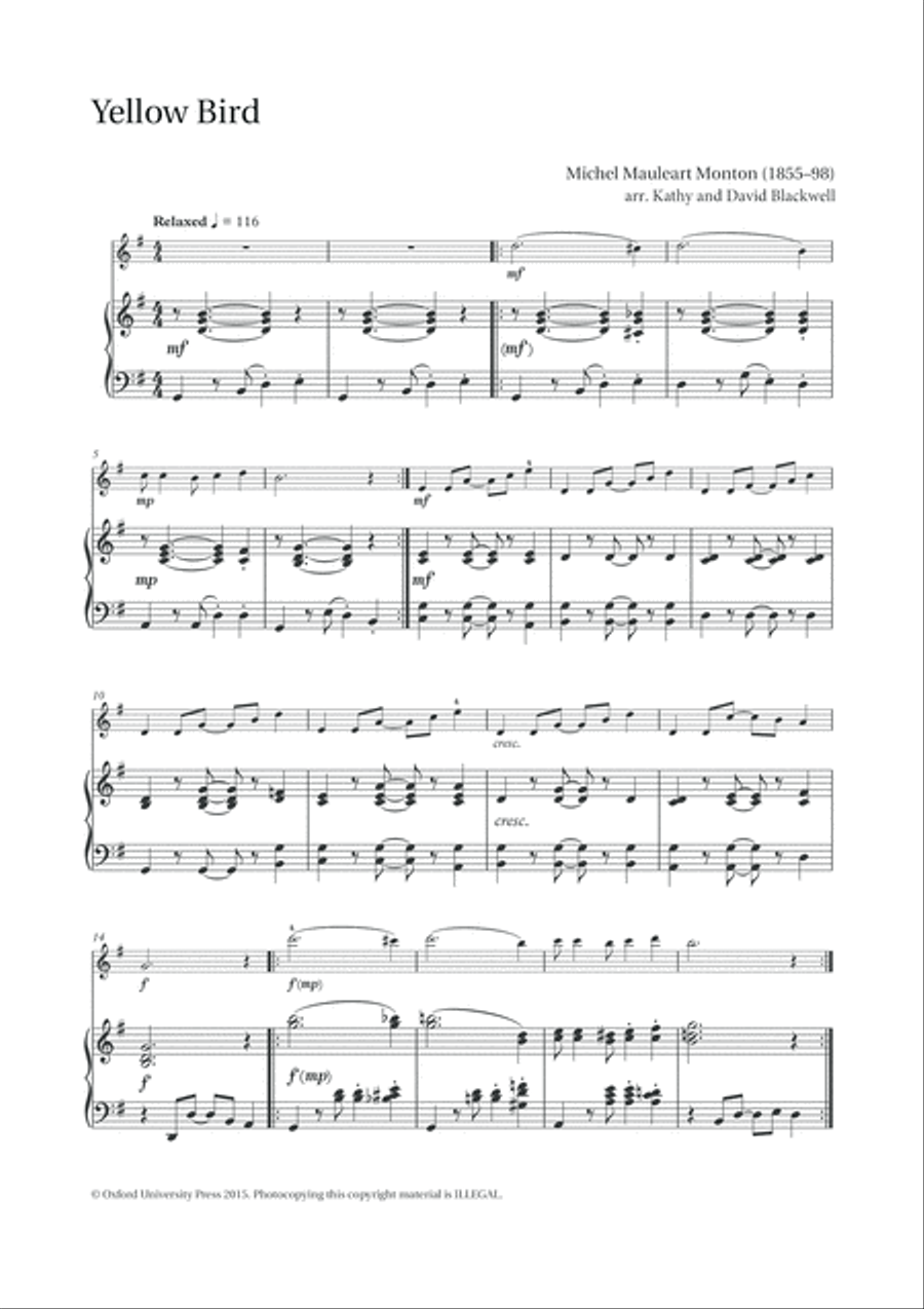 Yellow Bird Violin Solo scores gallery preview page 2