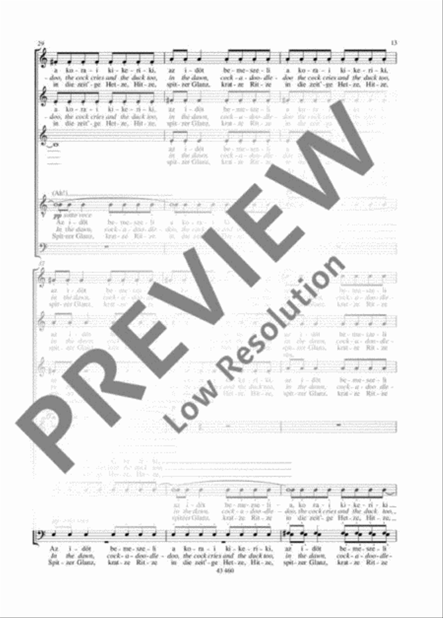 Éjszaka · Reggel Mixed Choir scores gallery preview page 14