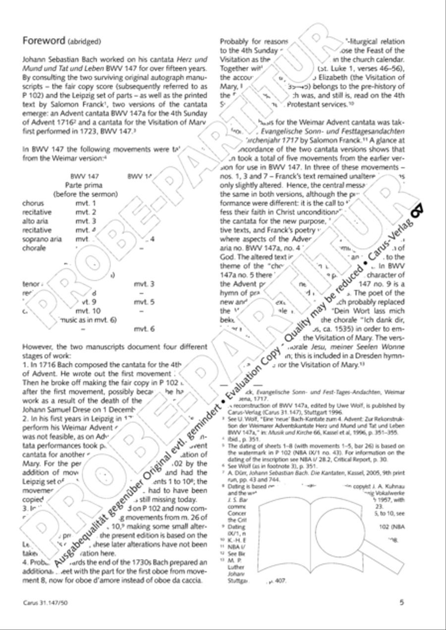 Heart and mouth and thought and action (Herz und Mund und Tat und Leben) (Herz und Mund und Tat und Leben) 4-Part scores gallery preview page 6