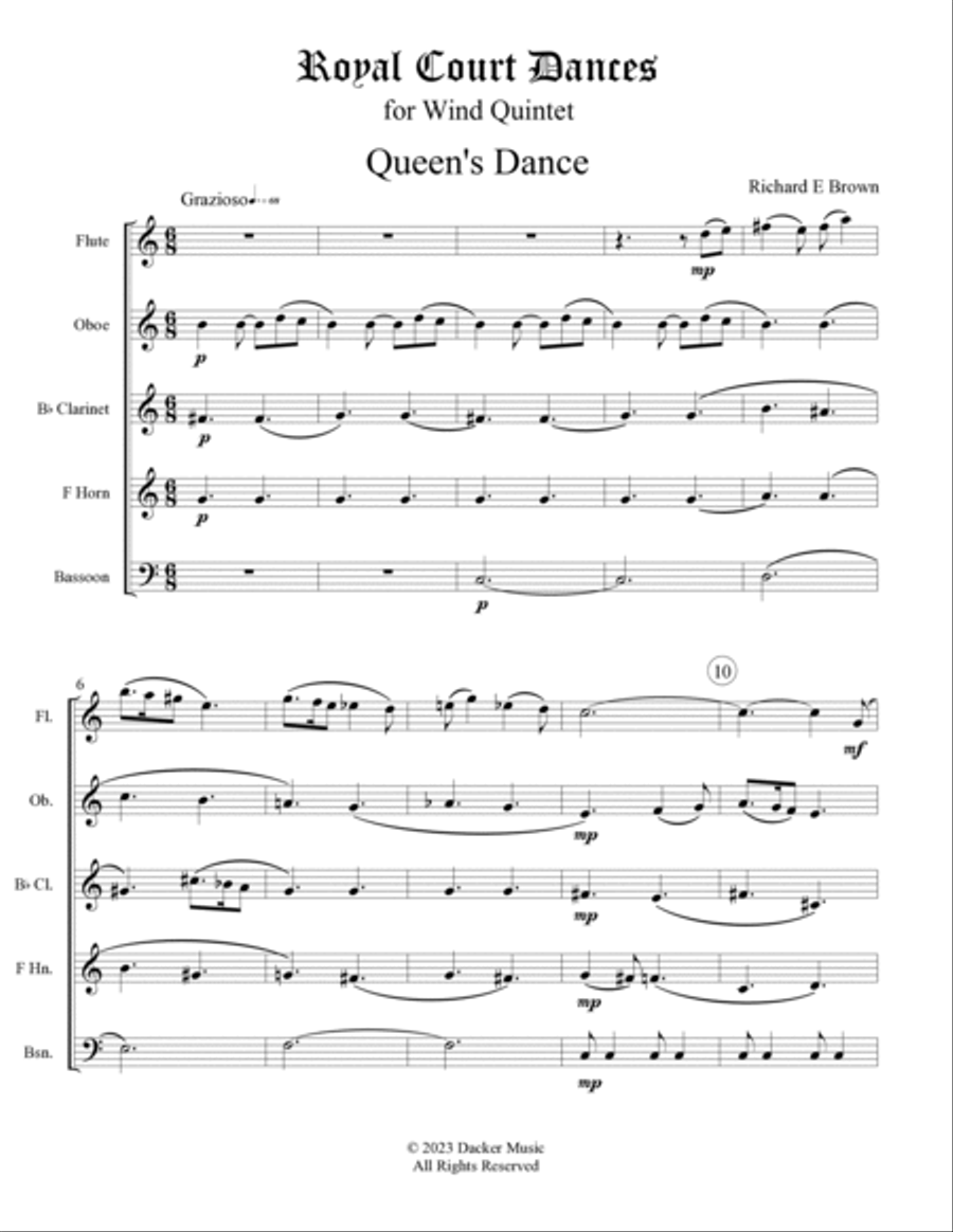 Royal Court Dances - Wind Quintet Woodwind Quintet scores gallery preview page 3