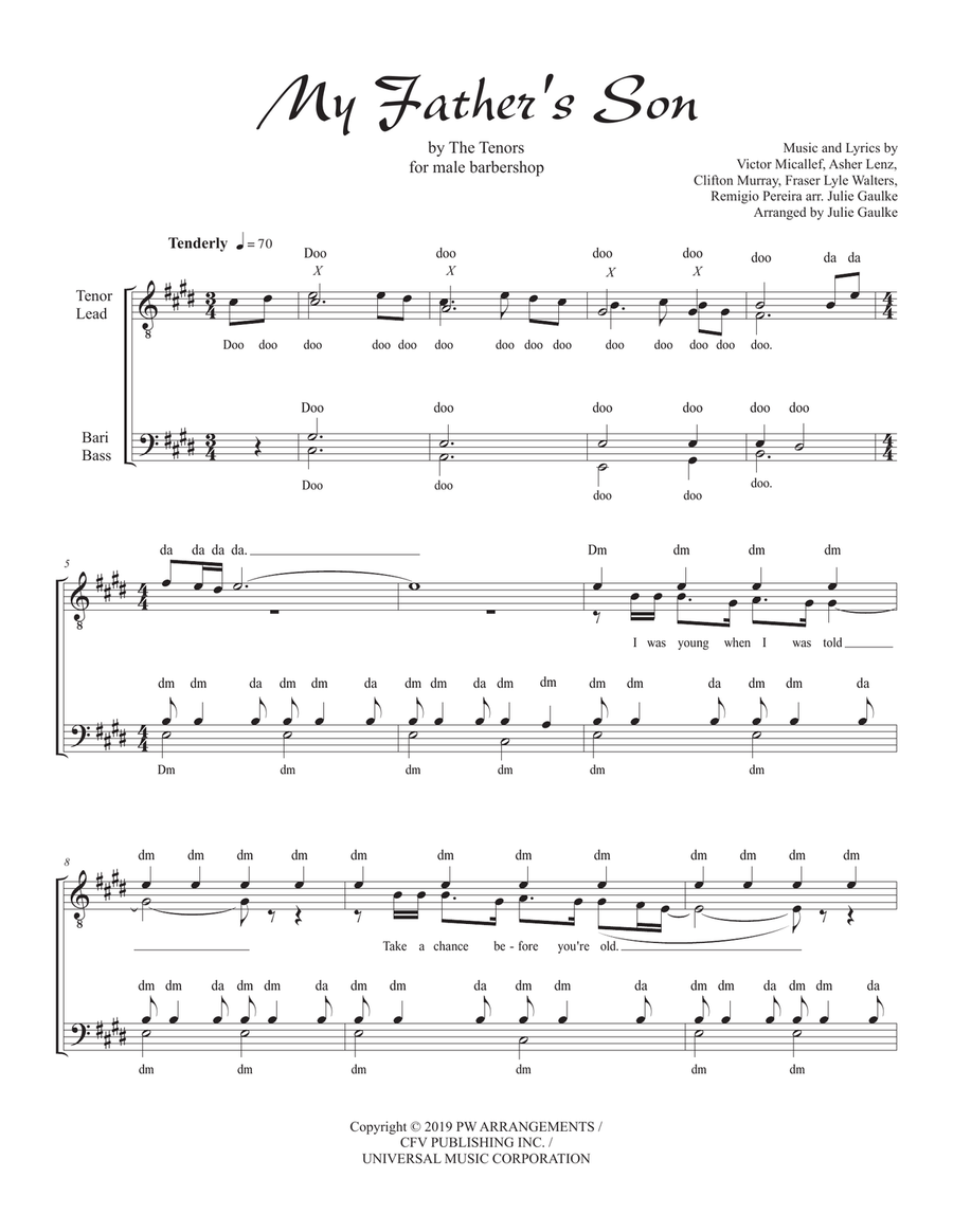 My Father's Son TTBB scores gallery preview page 1