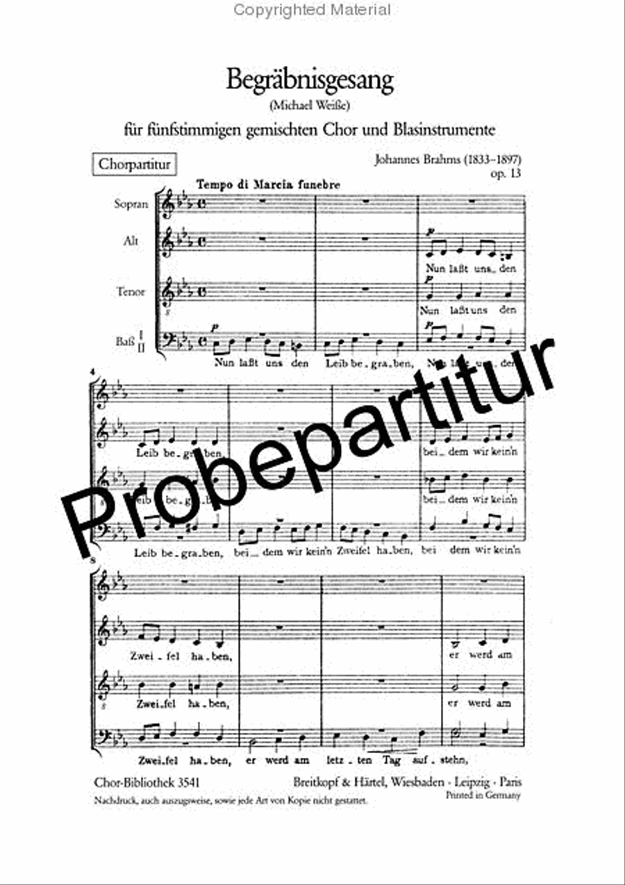 Begräbnisgesang Op. 13 Choir scores gallery preview page 2