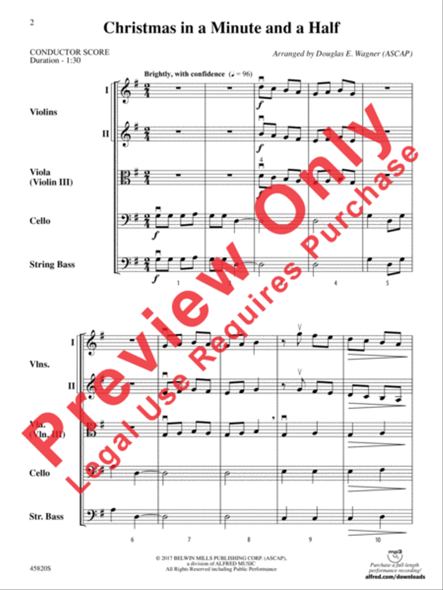 Christmas in a Minute and a Half String Orchestra scores gallery preview page 2