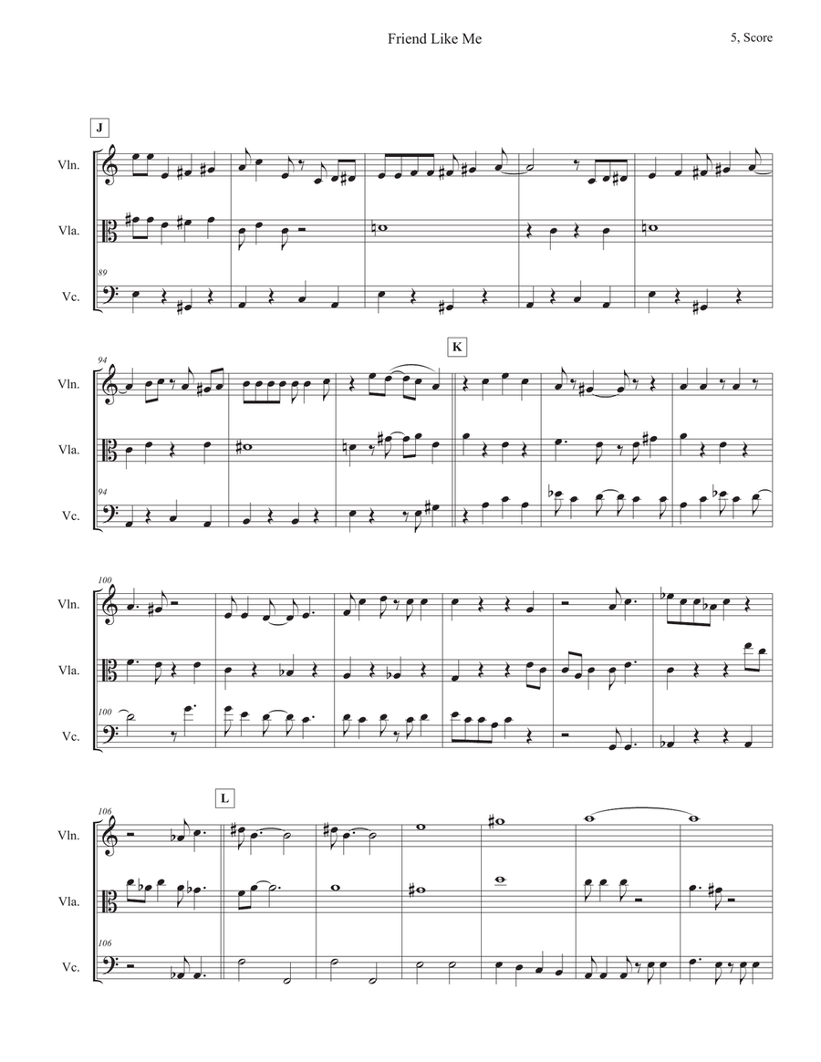 Friend Like Me String Trio scores gallery preview page 5