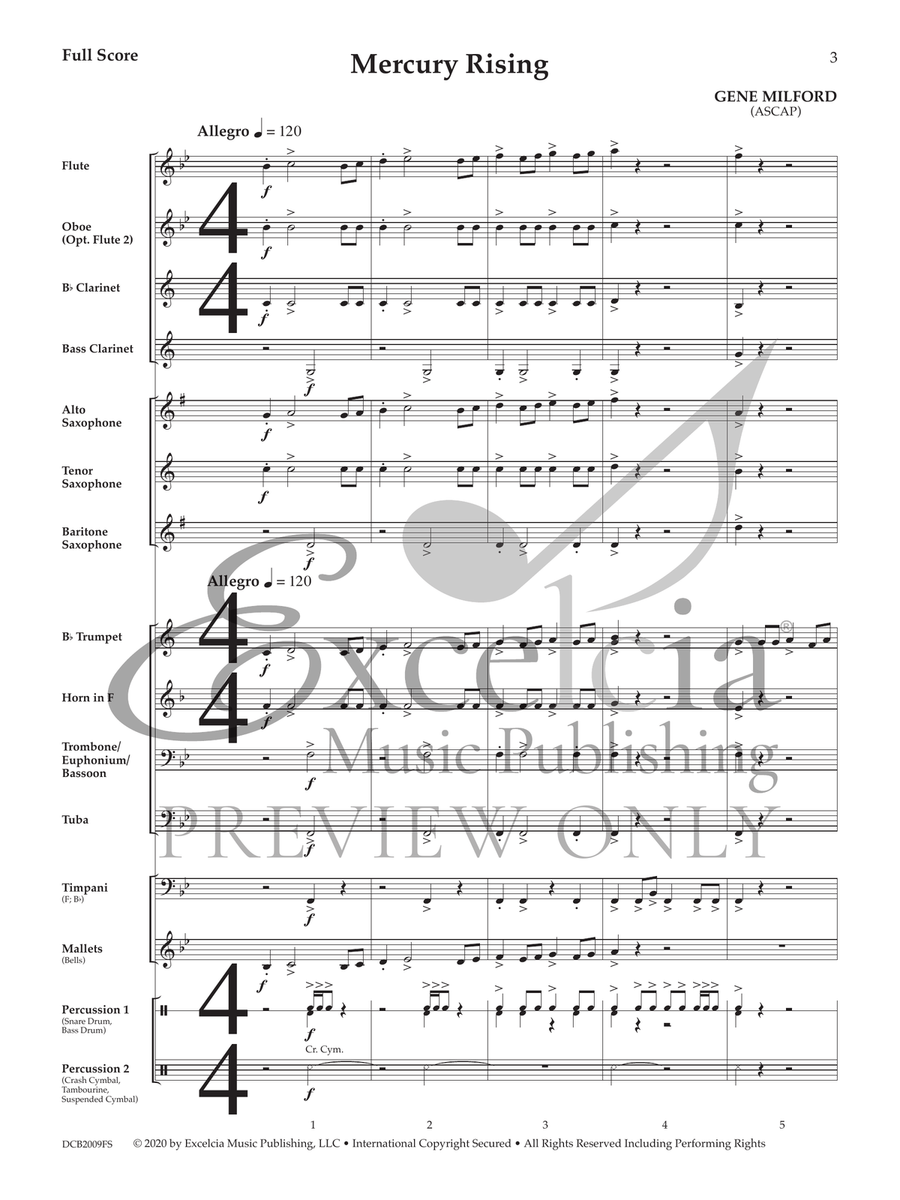 Mercury Rising (Score) Mercury Rising (Score) Concert Band scores gallery preview page 3