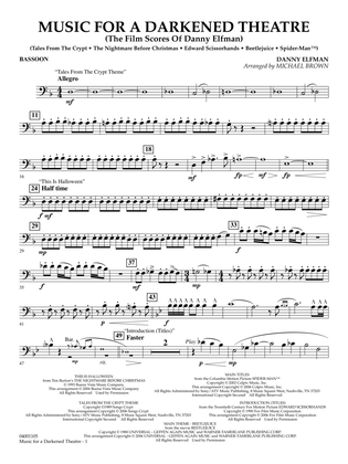 Music for a Darkened Theatre (The Film Scores of Danny Elfman) (arr. Brown) - Bassoon