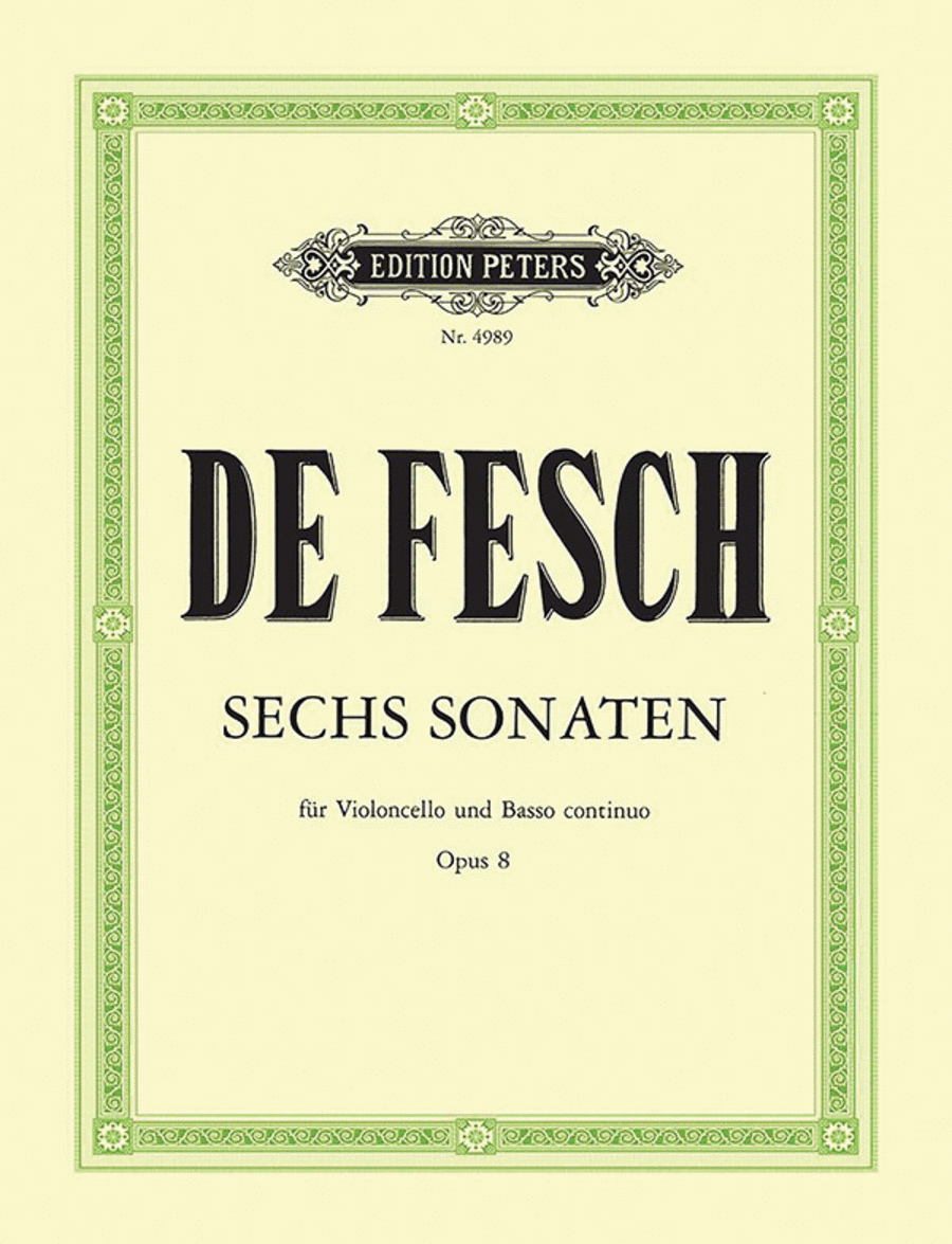6 Sonatas for Cello and Continuo Op. 8 Cello scores gallery preview page 1