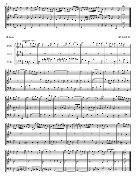 Quantz Trio Sonata in G Major QV 2: Anh 19 image number null