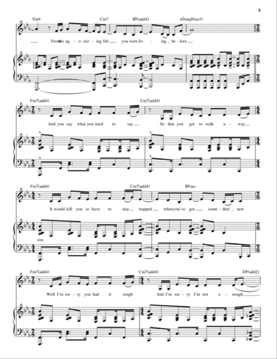 Good For You (from Dear Evan Hansen) Voice scores gallery preview page 3