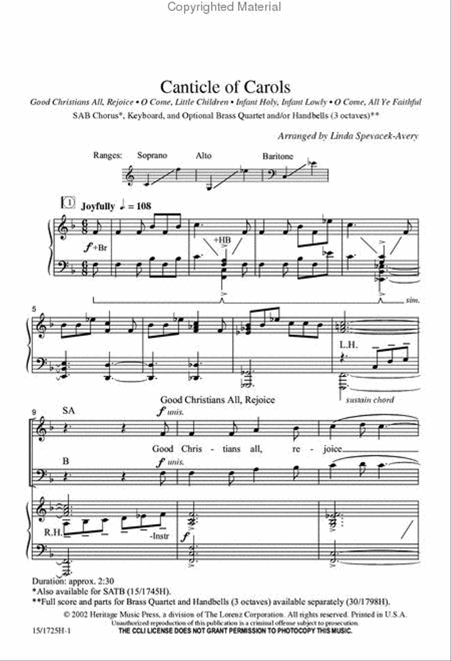 Canticle of Carols 3-Part scores gallery preview page 2