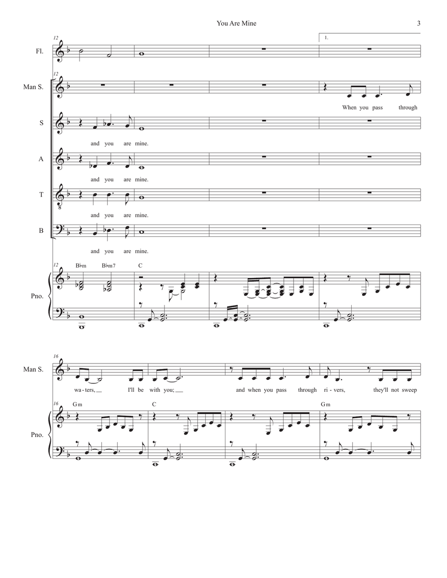 You Are Mine (Solo with SATB) Divisi scores gallery preview page 3