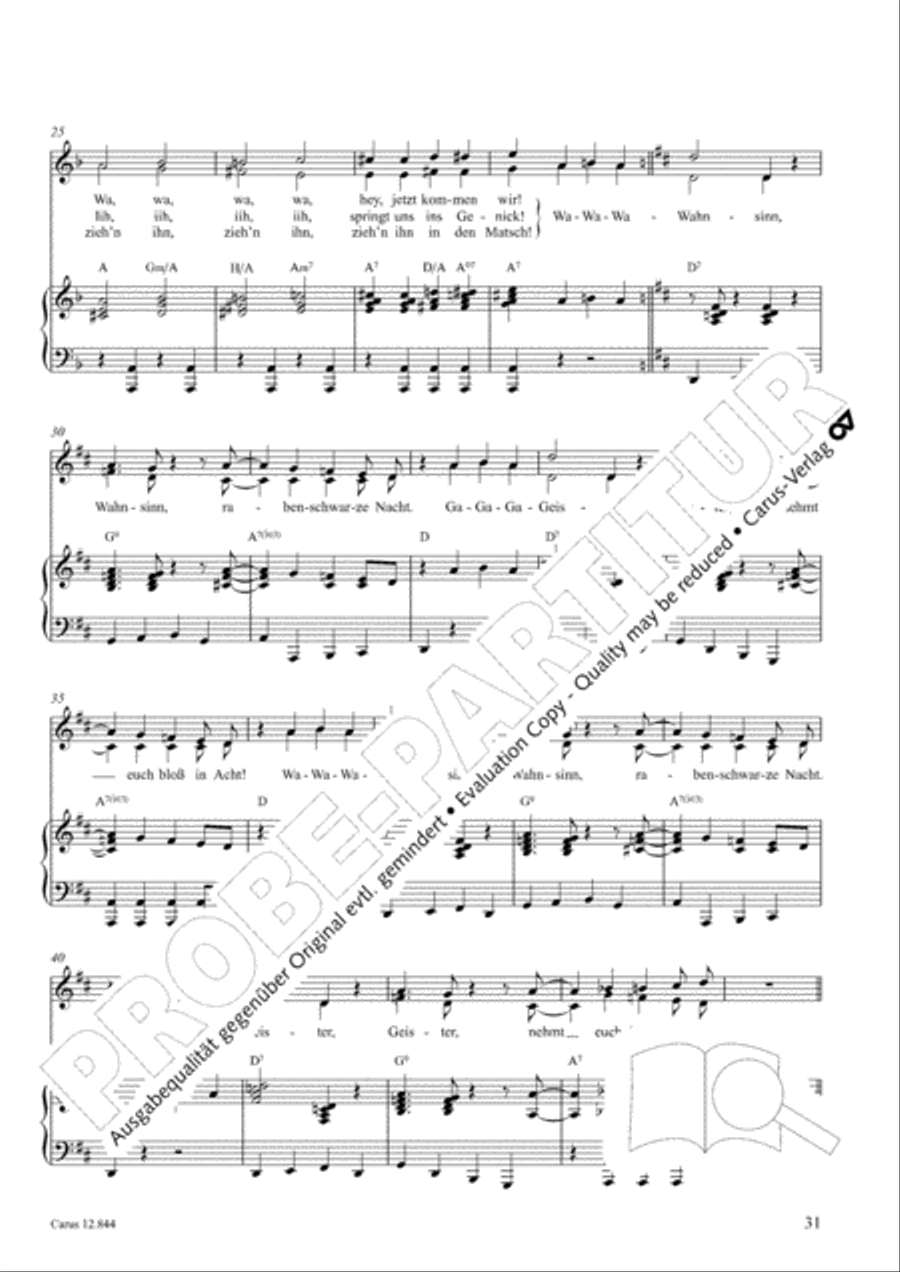 Gruselmonsterzaubersongs. Heft II Children's Choir scores gallery preview page 32