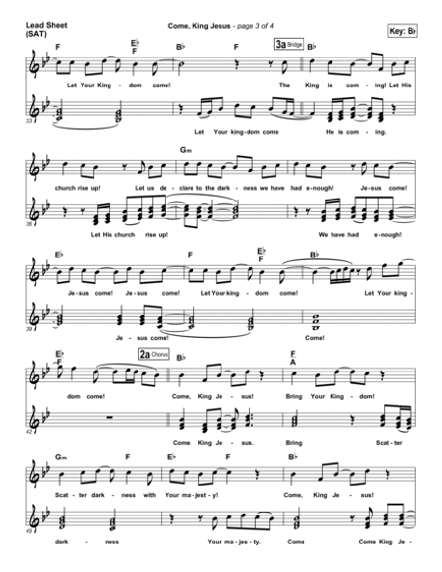 Come King Jesus Come King Jesus Piano scores gallery preview page 3