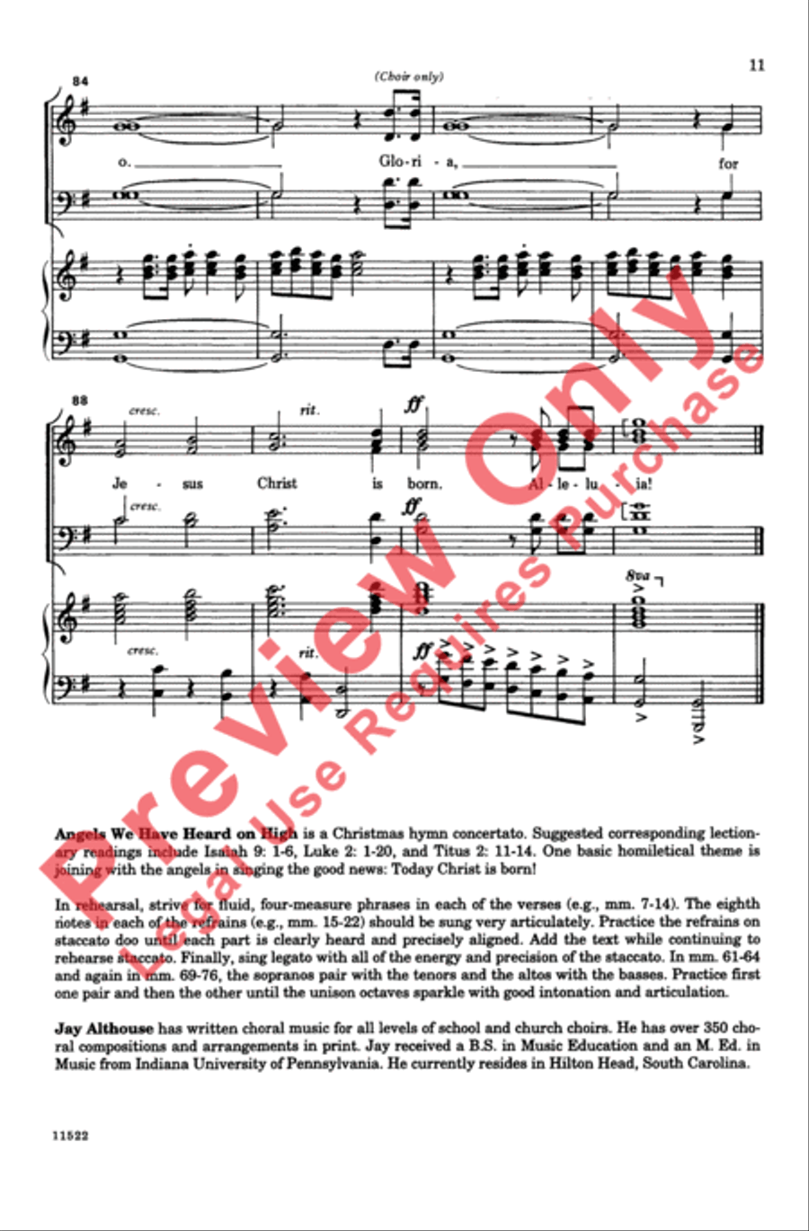 Angels We Have Heard on High: A Concerto 4-Part scores gallery preview page 10