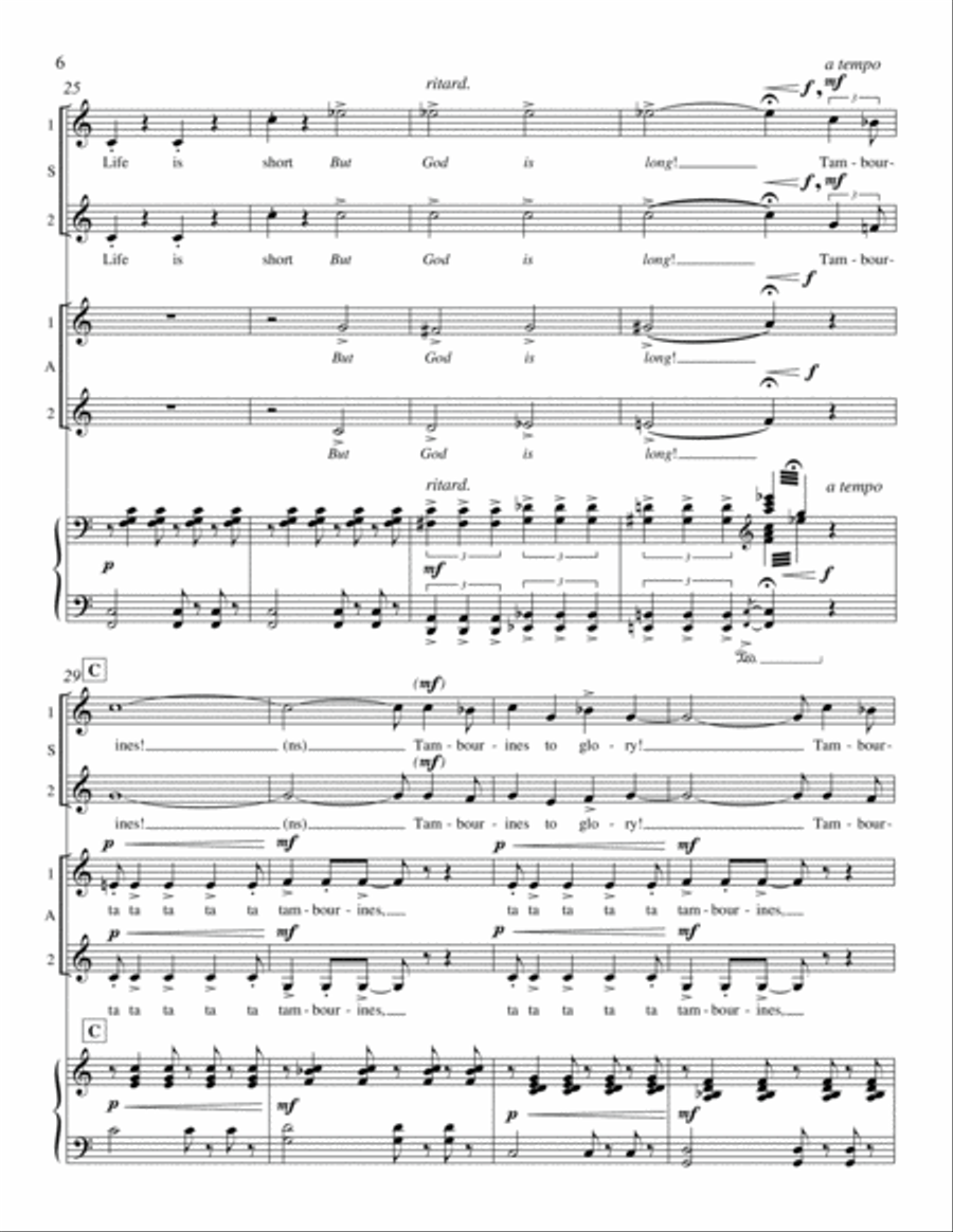 Tambourines from Harlem Songs SSAA scores gallery preview page 6