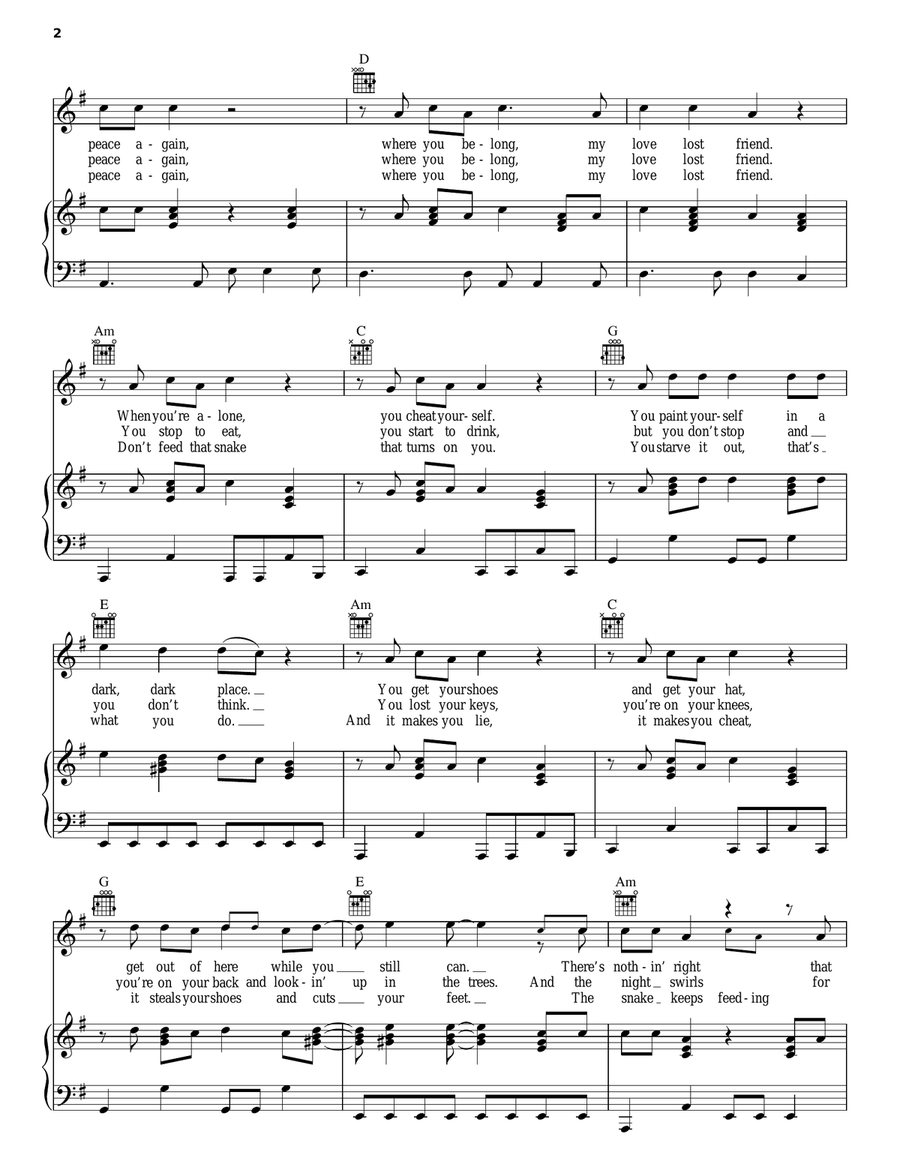Spirit Road Piano, Vocal, Guitar scores gallery preview page 2