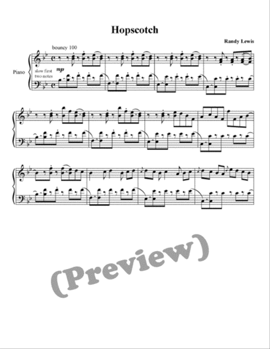 Hopscotch Piano Solo scores gallery preview page 1