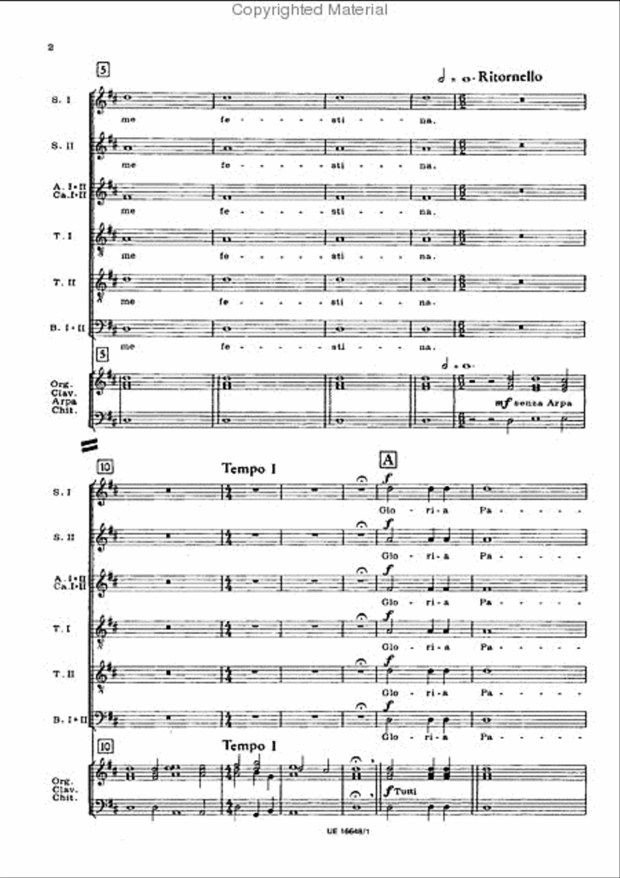 Monteverdi Vespro Della Beata Vergine Choir scores gallery preview page 5
