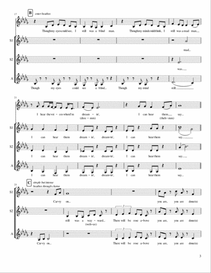 Carry On Wayward Son SSA scores gallery preview page 3