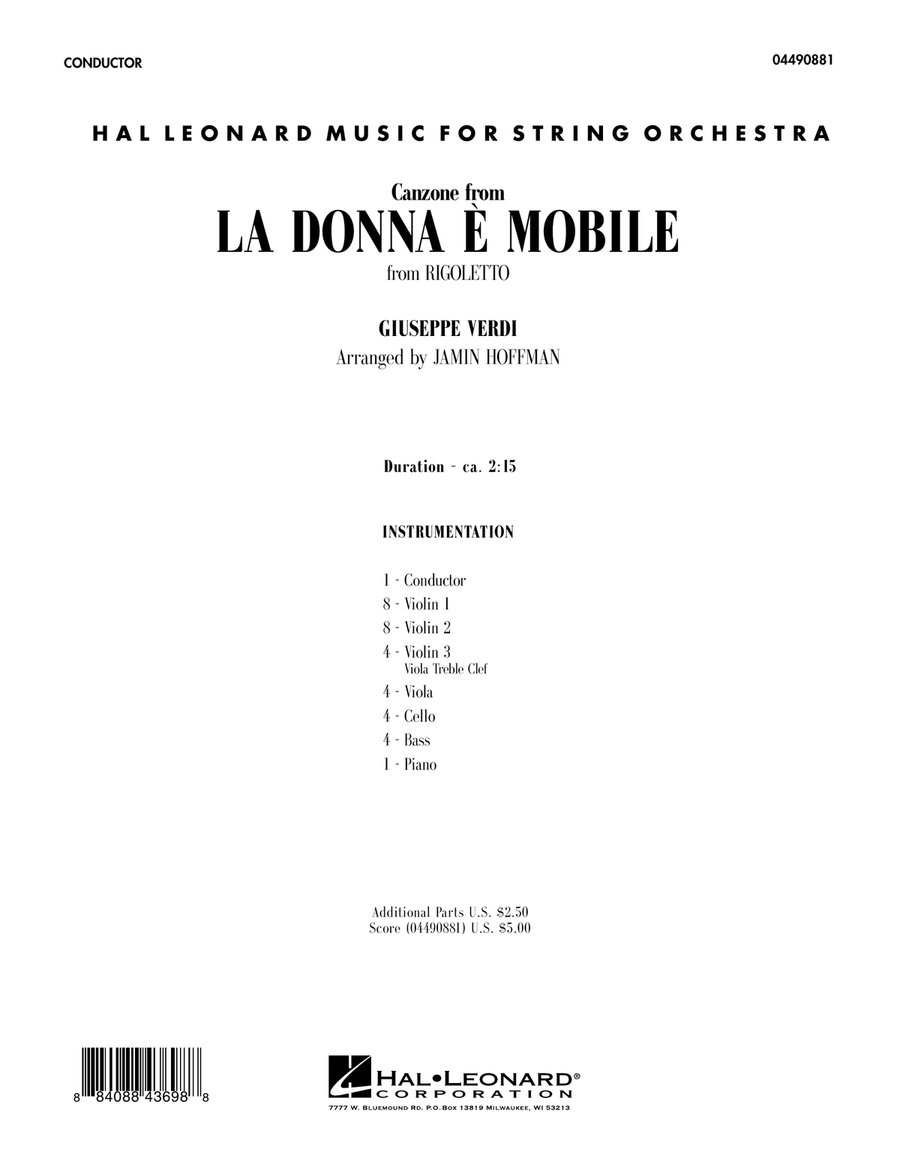 La Donna e Mobile (from Rigoletto) - Full Score Orchestra scores gallery preview page 1