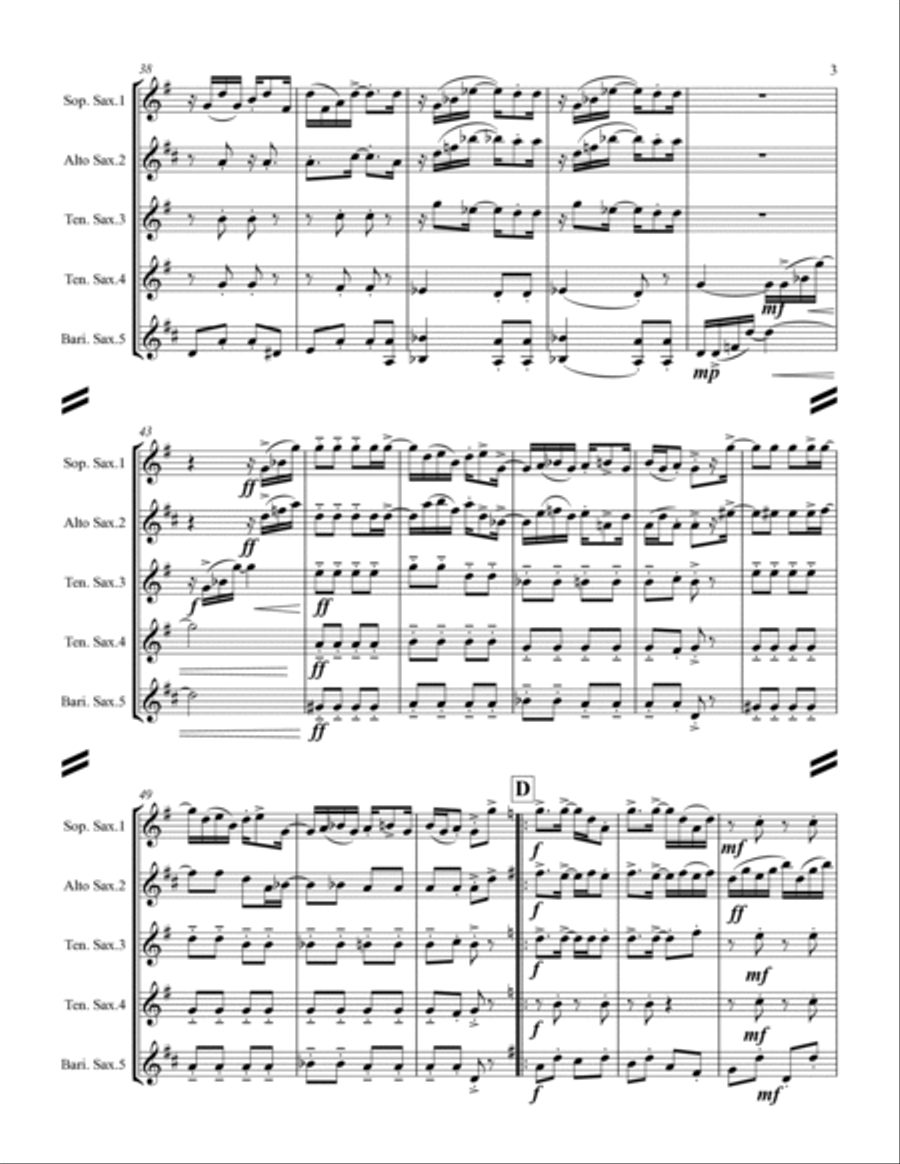 Joplin - “Maple Leaf Rag” (for Saxophone Quintet SATTB) image number null