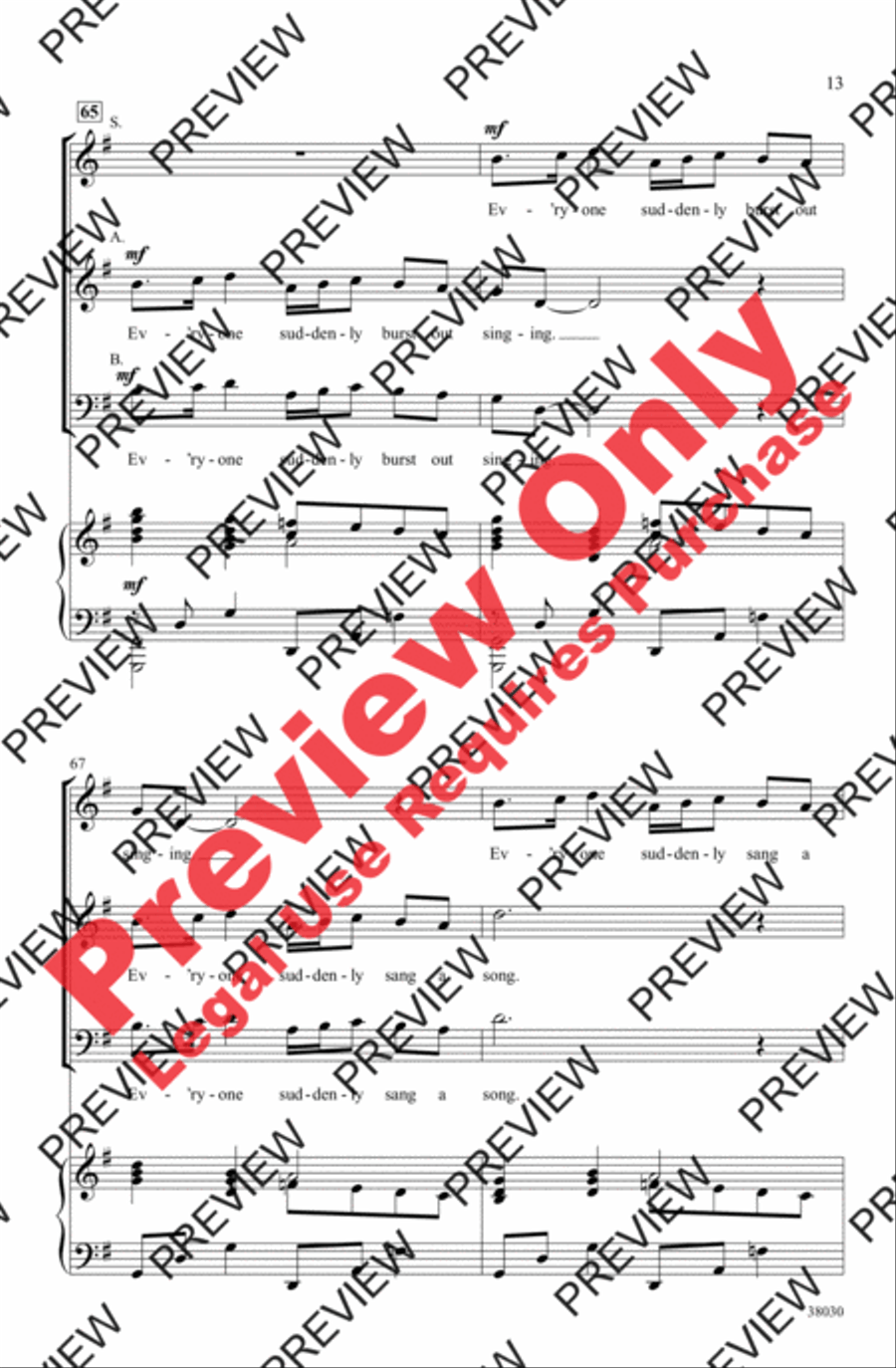 Everyone Sang 3-Part scores gallery preview page 13
