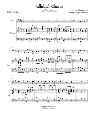 Hallelujah Chorus from "The Messiah" for Solo Cello & Organ