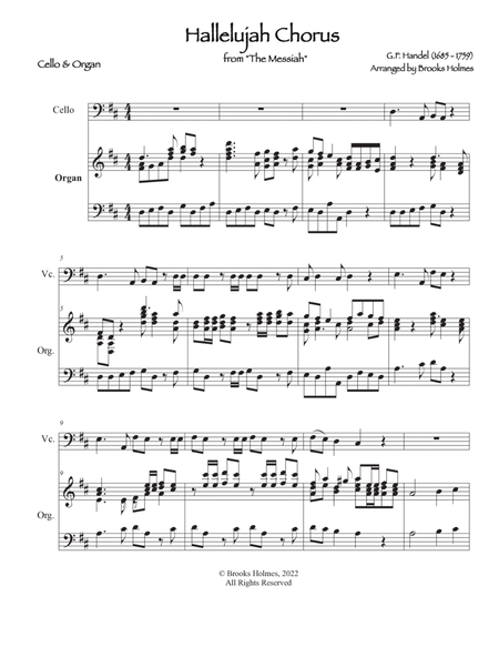Hallelujah Chorus from "The Messiah" for Solo Cello & Organ image number null