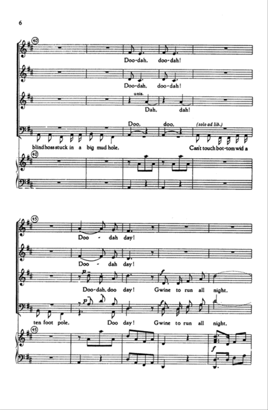 De Camptown Races Choir scores gallery preview page 4