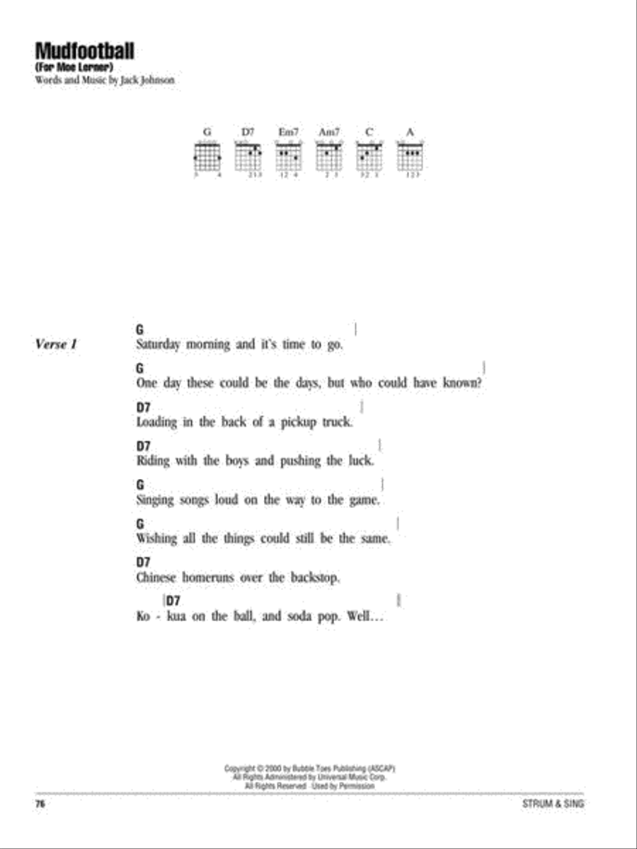 Jack Johnson – Strum & Sing